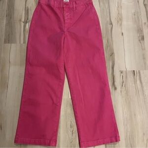 Bright Pink High-Waist Straight Pants